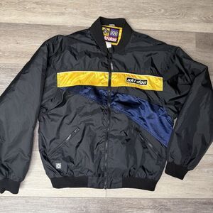 Vintage 1990s 90s Ski-Doo Nylon Snowmobile Full Zip Jacket Coat Retro Men’s L